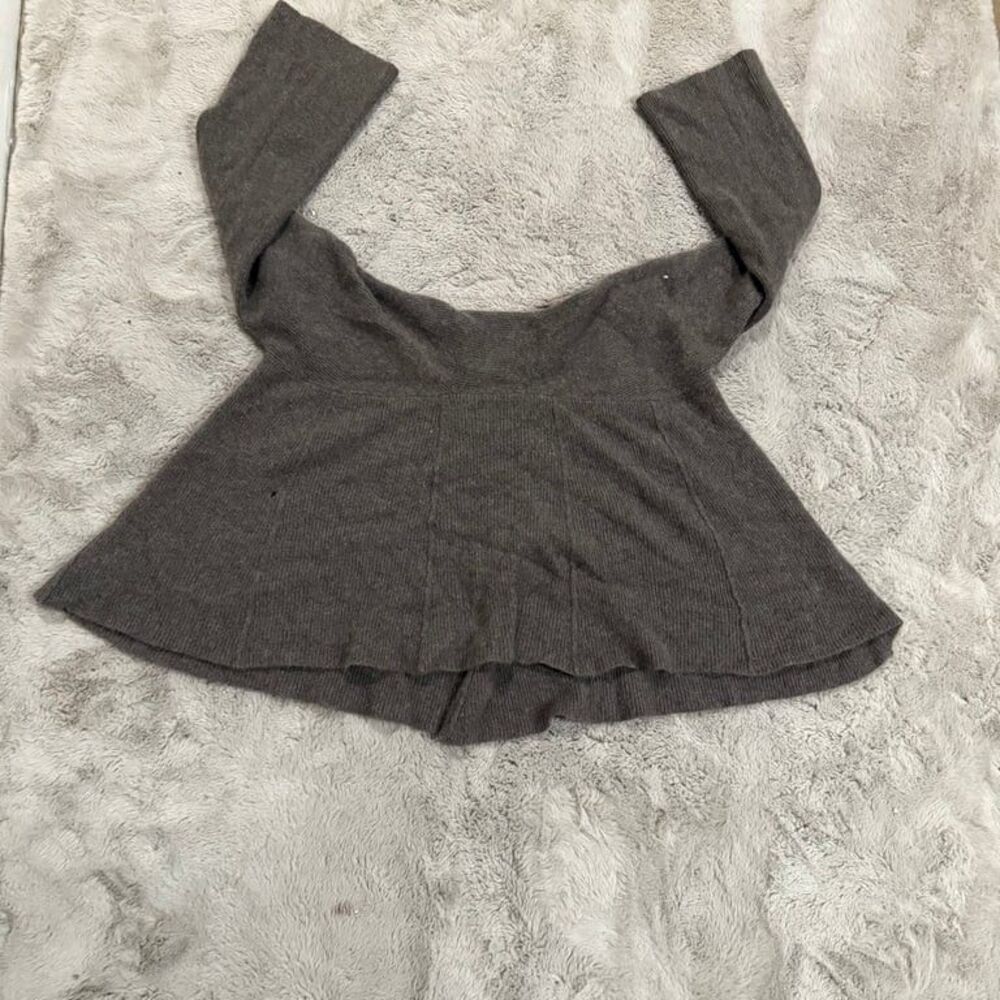 Aqua Cashmere 100%‎ Open Dark Gray Cardigan Women Size Small Minimalist Warm - Picture 6 of 6